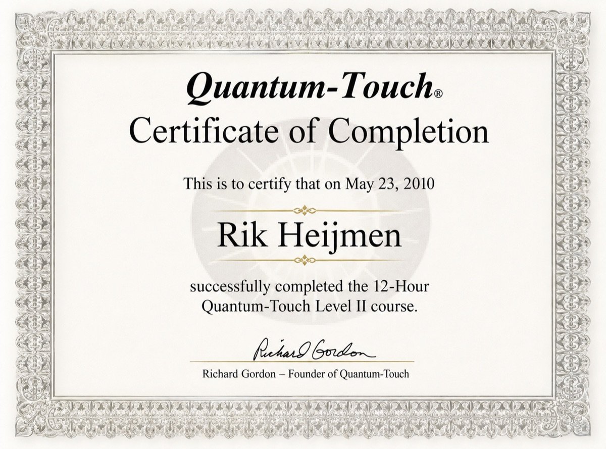 Quantum-Touch Level II certificaat, 2010